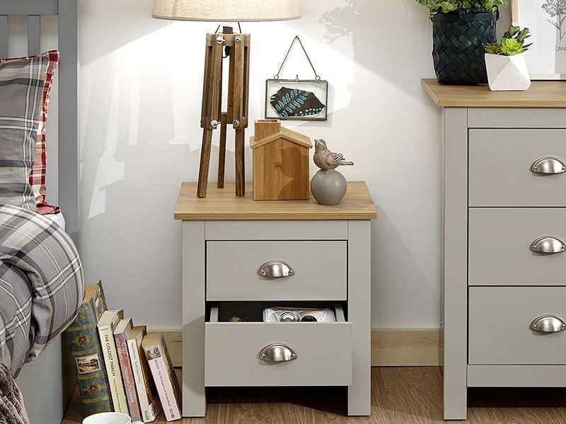 GFW Lancaster 2 Drawer Bedside Chest - image 1