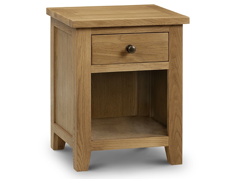 Julian Bowen Marlborough Oak 1 Drawer Bedside Bedside Chest - image 1
