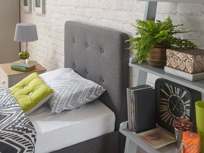 GFW Ashbourne Dark Grey Fabric Bed - image 3
