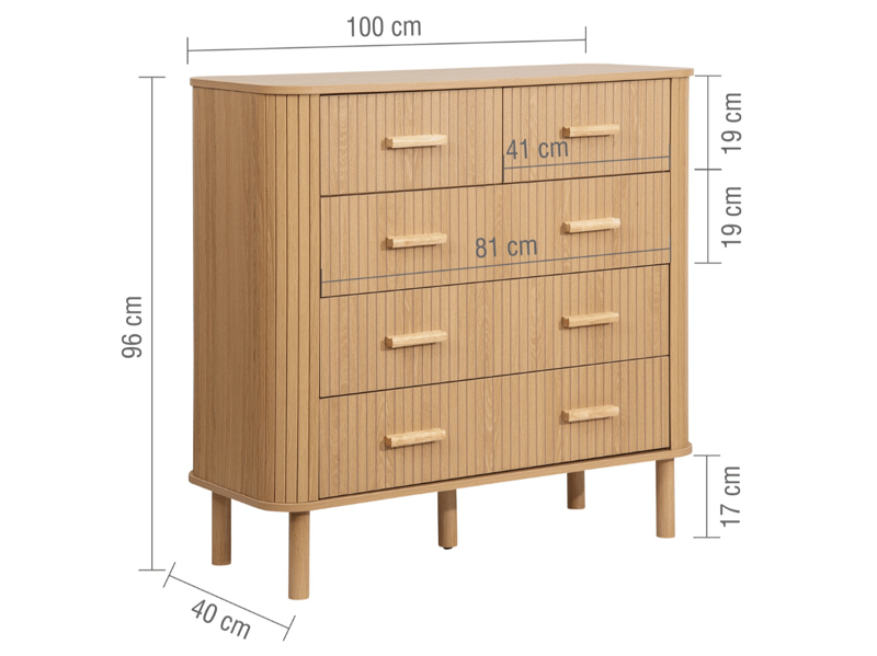 Birlea Axel 5 Drawer Chest - image 11