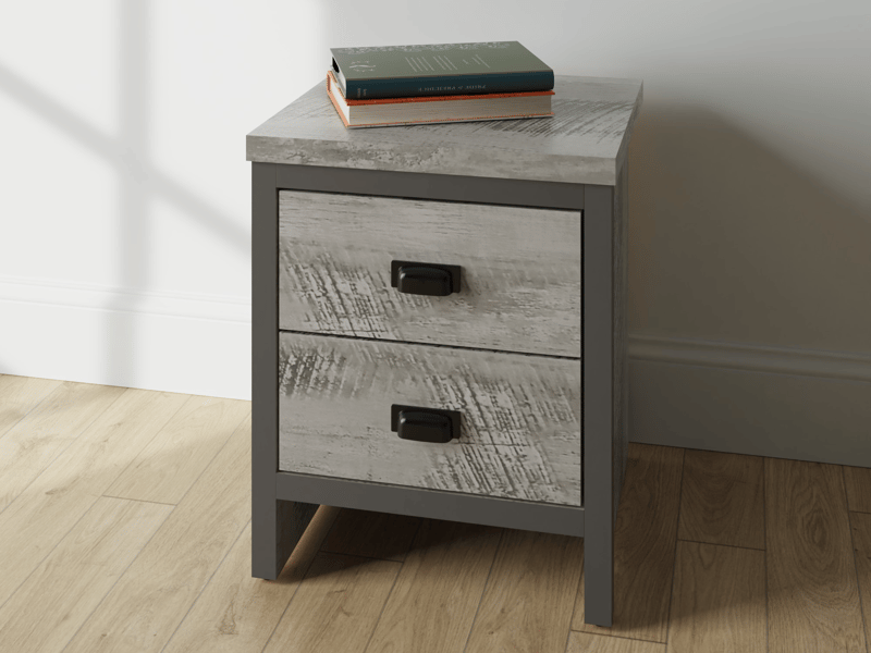 GFW Boston 2 Drawer Bedside Table Bedside Chest - image 1