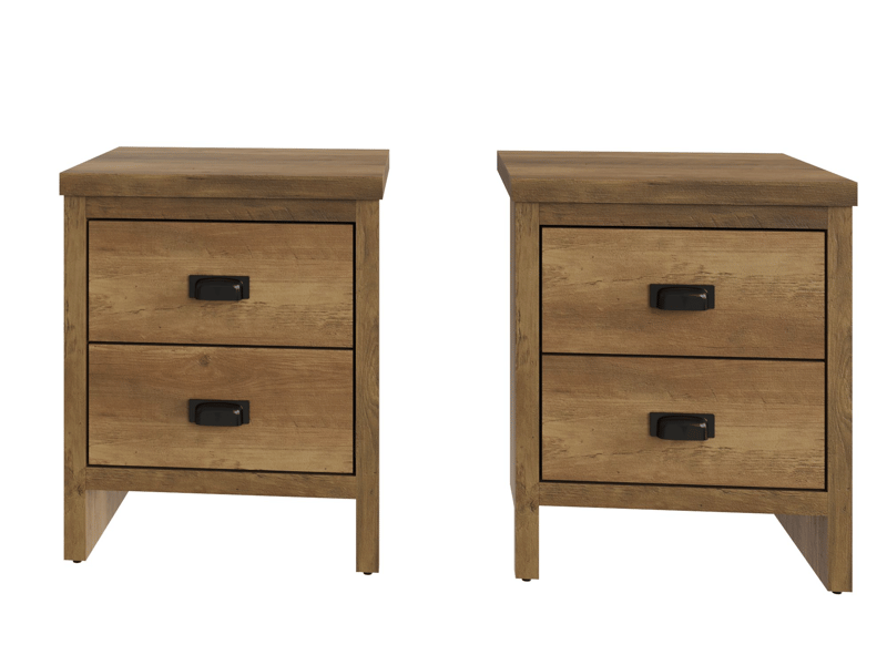 GFW Boston 2 Drawer Bedside Table Pair Bedside Chest - image 3