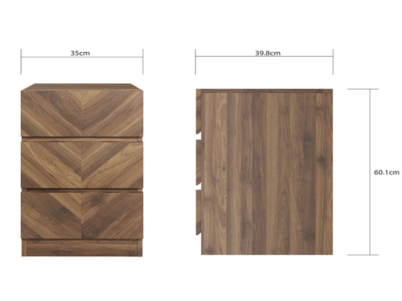 GFW Catania 3 Drawer Bedside Bedside Chest - image 4