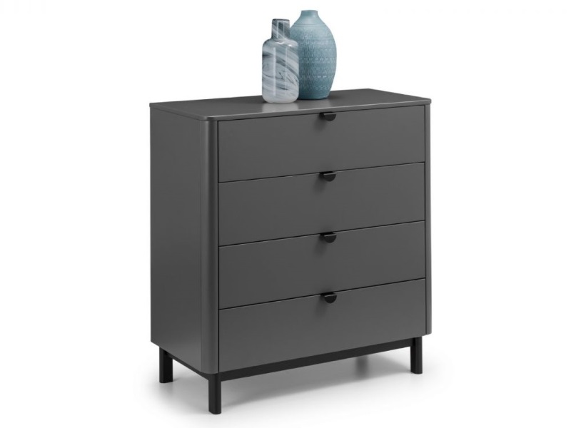 Julian Bowen Chloe 4 Drawer Chest Storm Grey Lacquer - image 2