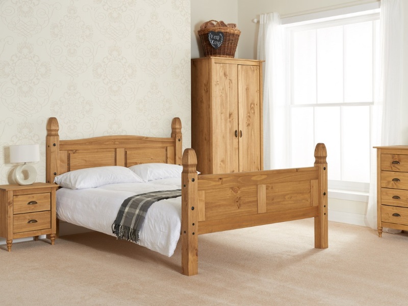 Birlea Corona Pine High Foot End Wooden Bed - image 1