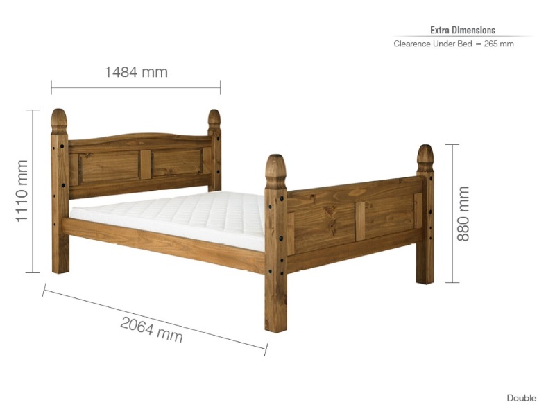 Birlea Corona Pine High Foot End Wooden Bed - image 4