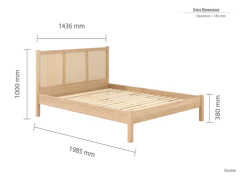 Birlea Croxley Rattan Wooden Bed - image 12