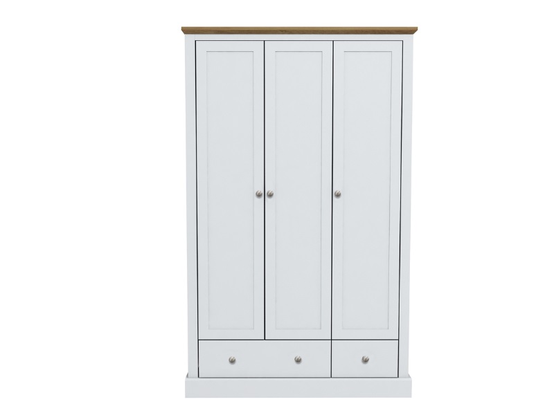 LPD Furniture Devon 3 Door 2 Drawer Wardrobe - image 1