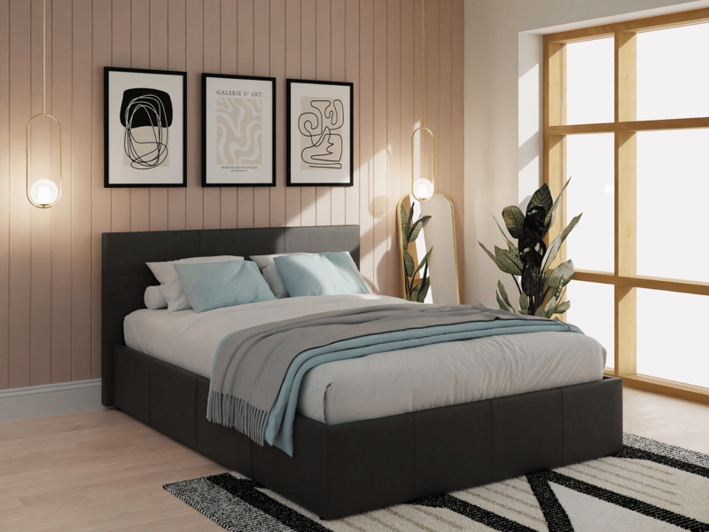 GFW End Lift Faux Leather Ottoman Bed - image 1