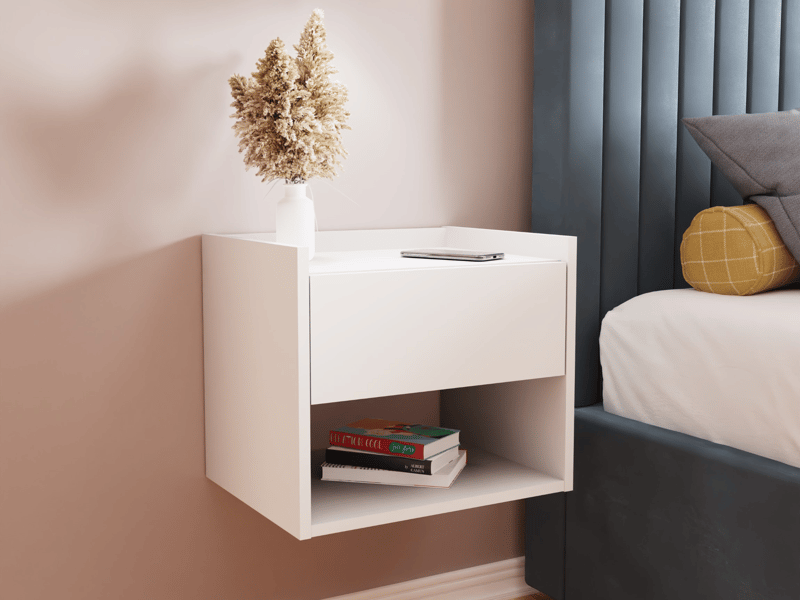 GFW Harmony Wall Mounted Bedside Tables Pair Bedside Chest - image 1