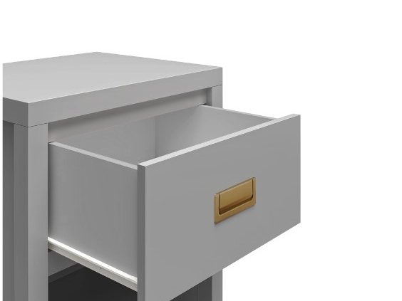 Little Seeds Haven 1 Drawer Nightstand Grey and Gold Nursery Furniture - image 4