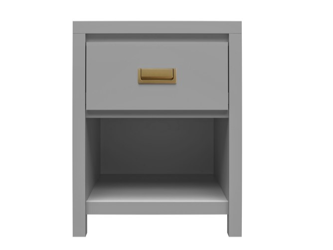 Little Seeds Haven 1 Drawer Nightstand Grey and Gold Nursery Furniture - image 2