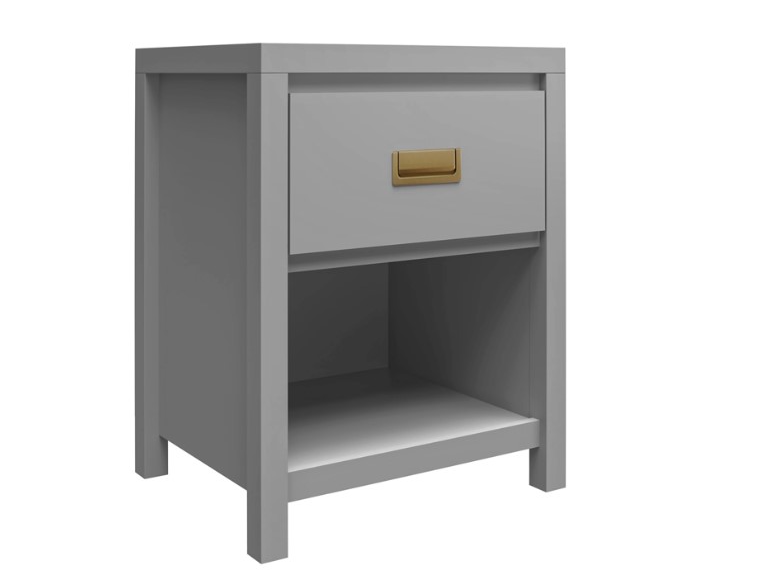 Little Seeds Haven 1 Drawer Nightstand Grey and Gold Nursery Furniture - image 1