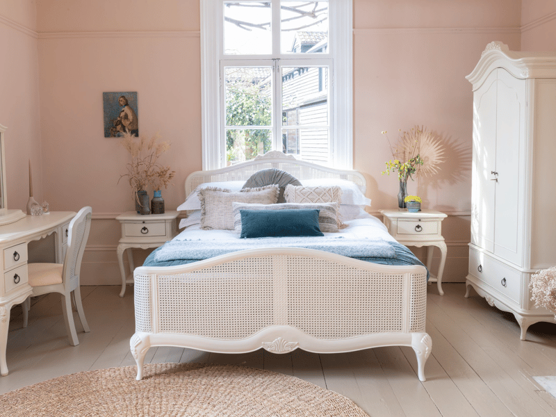 Willis and Gambier Ivory Rattan Bed - image 1