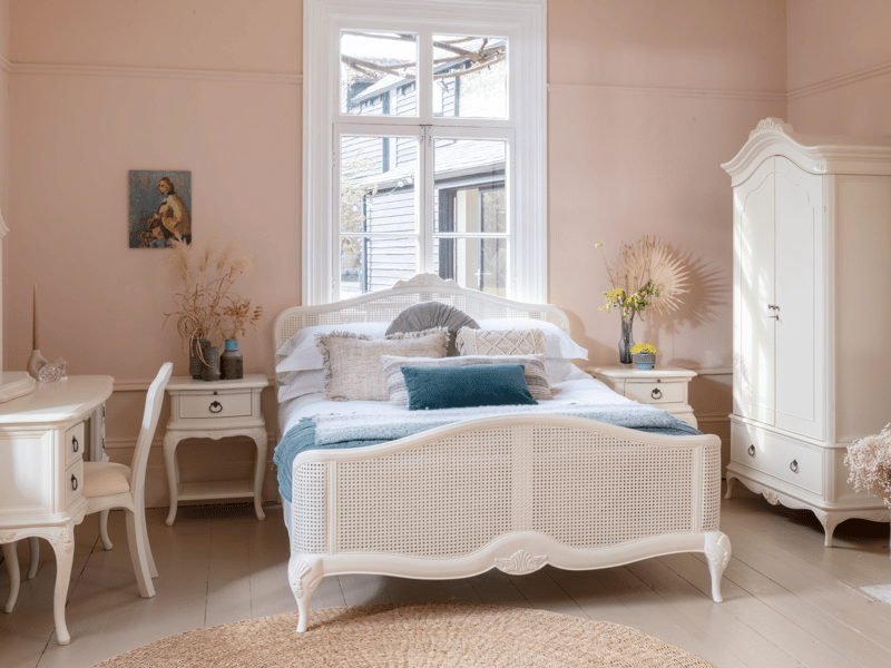 Willis and Gambier Ivory Rattan Bed - image 2