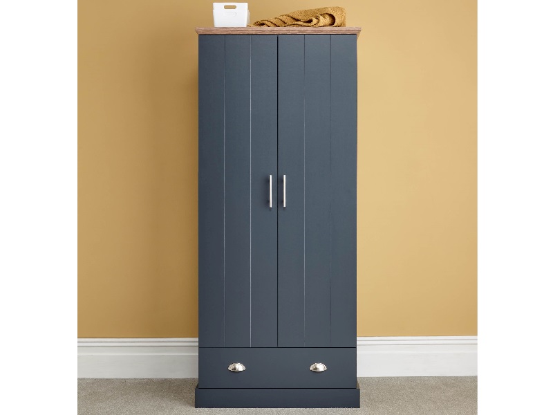 GFW Kendal 2 Door 1 Drawer Wardrobe - image 1