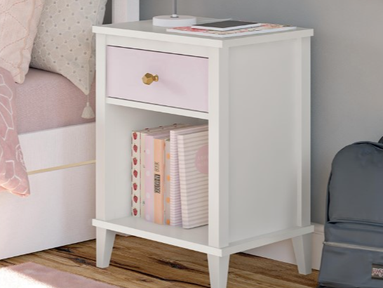 Little Seeds Monarch Hill Poppy Nightstand White and Pink Changing Table - image 4