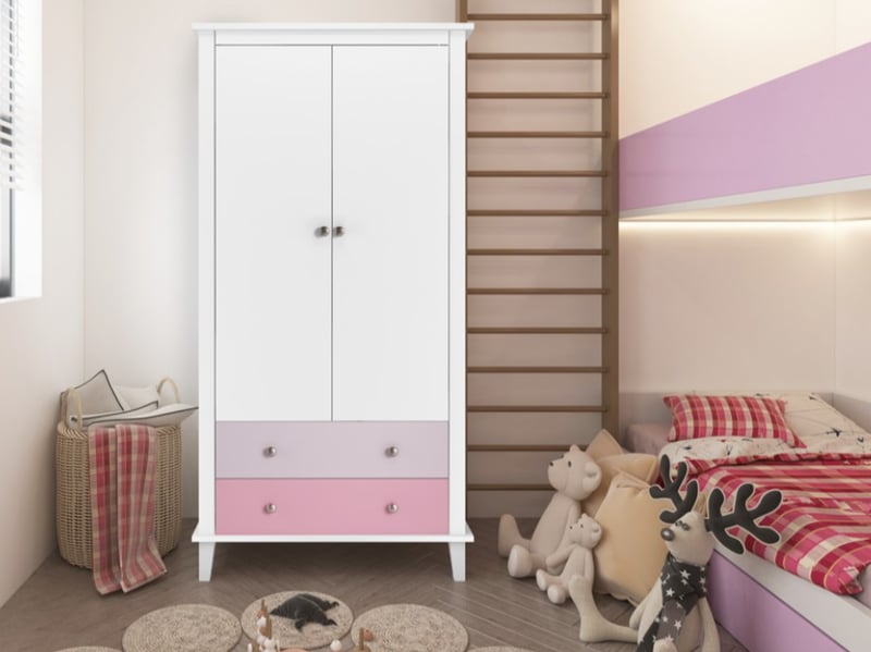 Little Seeds Poppy wardrobe White and Pink Nursery Wardrobe - image 5