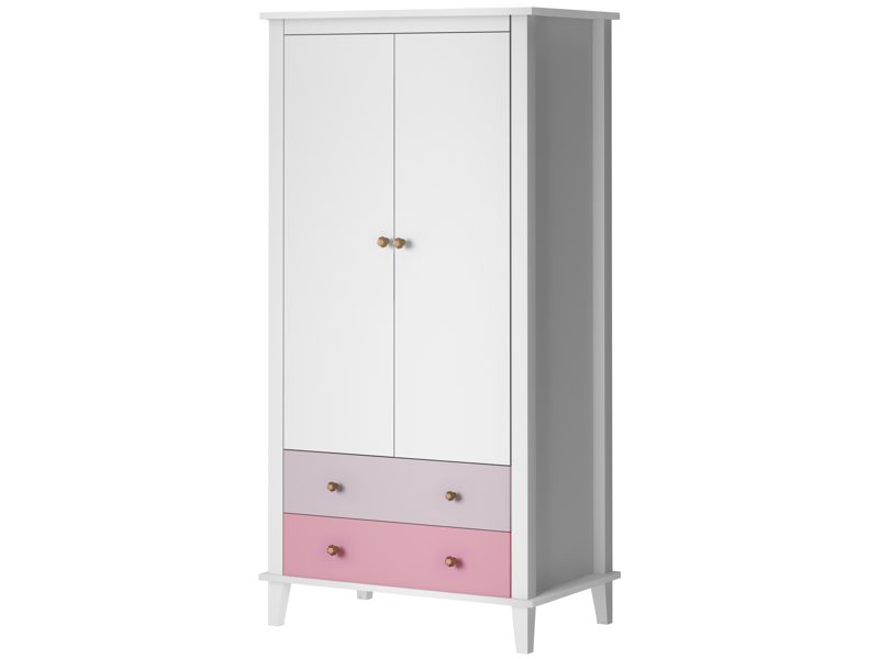 Little Seeds Poppy wardrobe White and Pink Nursery Wardrobe - image 1