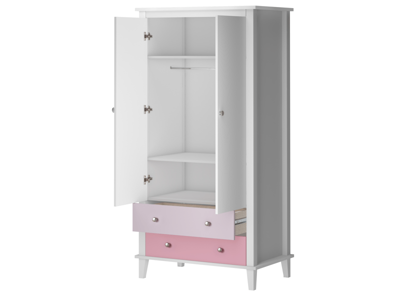 Little Seeds Poppy wardrobe White and Pink Nursery Wardrobe - image 3