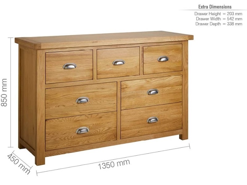 Birlea Woburn 4 and 3 Drawer Chest Oak - image 8