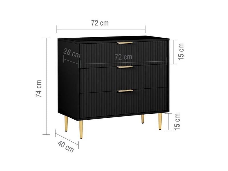 Birlea Zara 3 Drawer Fluted Chest Drawer Chest - image 6